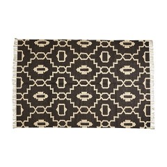 RUG BLACK IVORY WOOL 